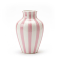Classic Pink & White Striped Ceramic Vase